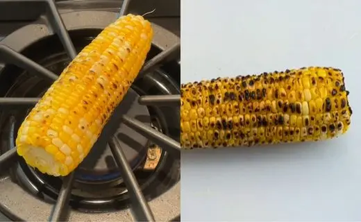 Grill and char the corn