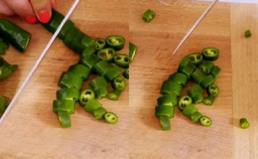 Prepare the green chilies