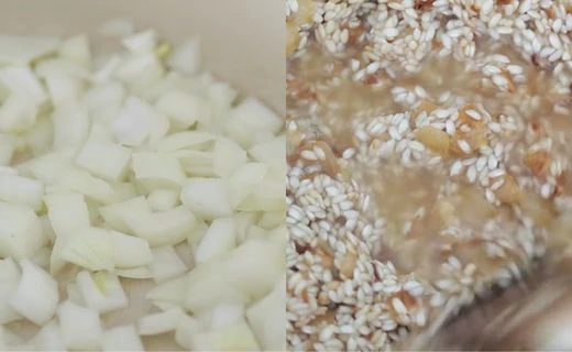 Start the Caramelized Onions & Toast the Arborio Rice