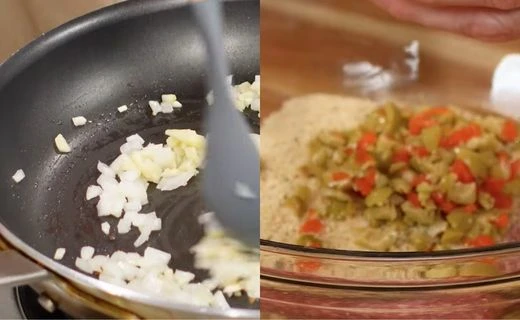 Add the Garlic & Prepare the Meatball Mixture