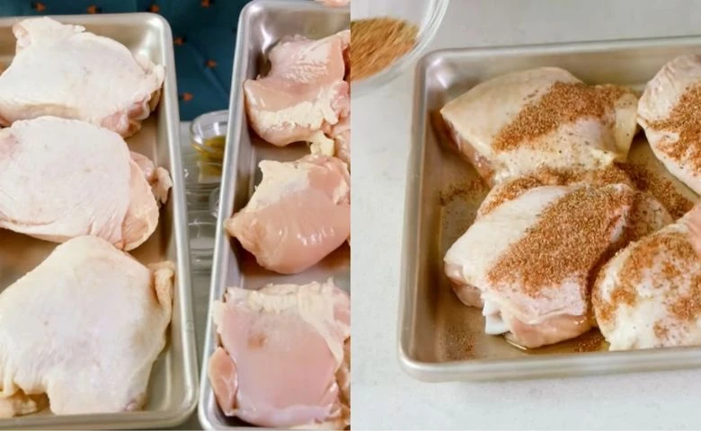 Prepare the Chicken Thighs & Season the Chicken Generously