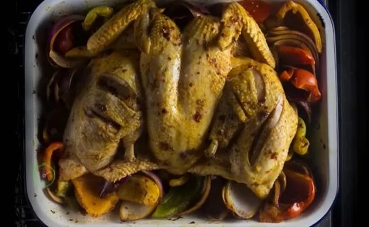 Season Chicken and Assemble for Roasting