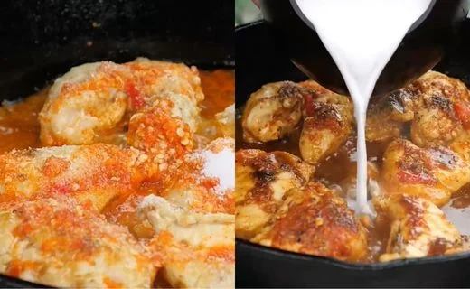 Build the Sauce & Add Coconut Milk and Simmer