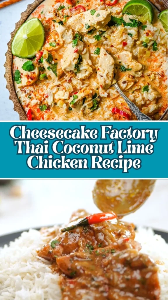 Copycat Cheesecake Factory Thai Coconut Lime Chicken Recipe