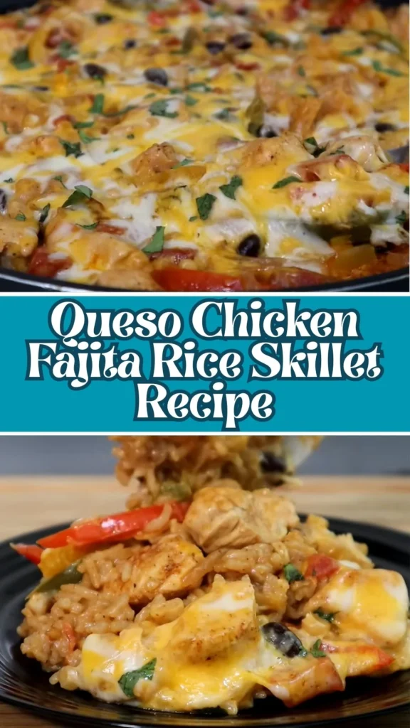 Homemade Queso Chicken Fajita Rice Skillet