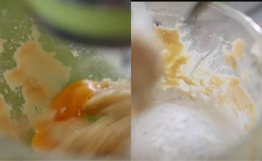 Incorporate the Eggs & Mix in the Dry Ingredients