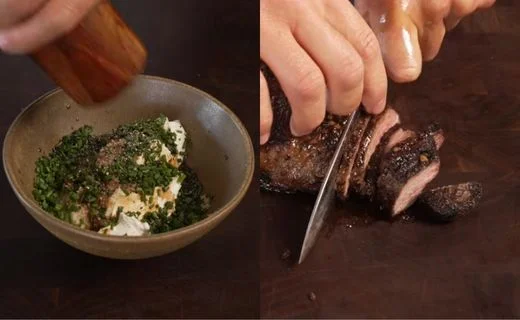 Make the Horseradish Crema & Slice the Tri-Tip