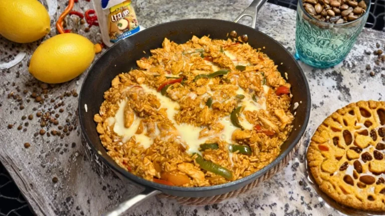 Queso Chicken Fajita Rice Skillet Recipe