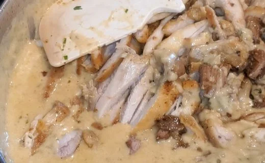 Add the chicken & season