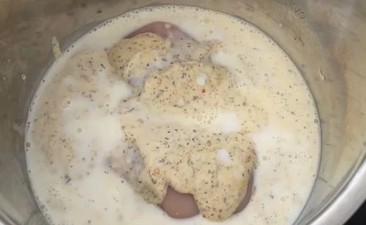 Pour in the Sauce and Milk