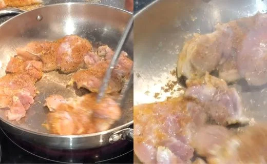 Season & sear the chicken