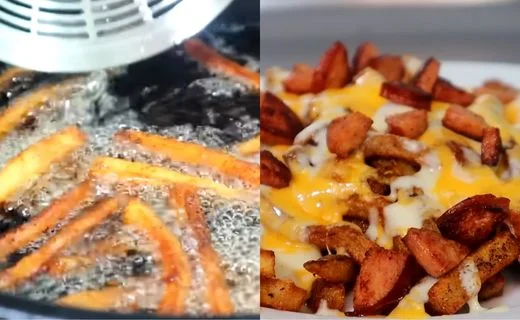 Second Fry & Add Cheese and Toppings