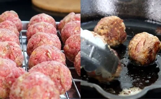 Shape the Meatballs & Brown the Meatballs