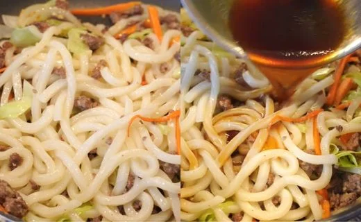 Add noodles and sauce