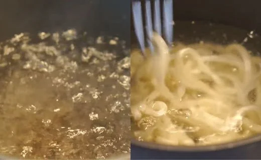 Cook the udon noodles