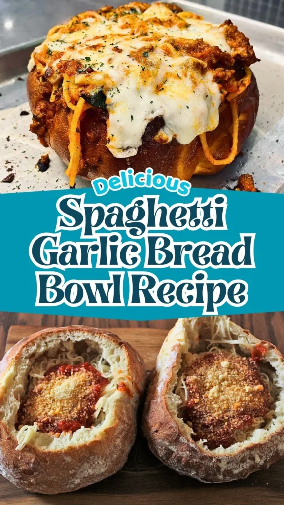 Homemade Spaghetti Garlic Bread Bowl
