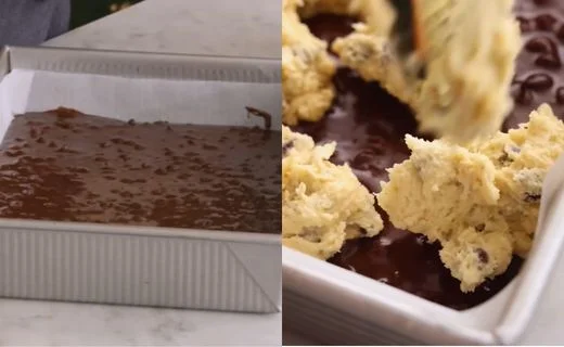 Layer the Cookie Dough Over the Brownie