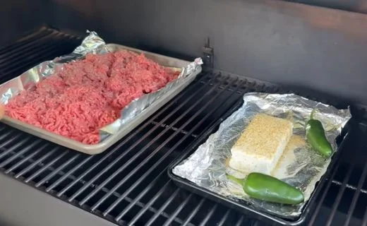 Smoke the Beef and Jalapeños